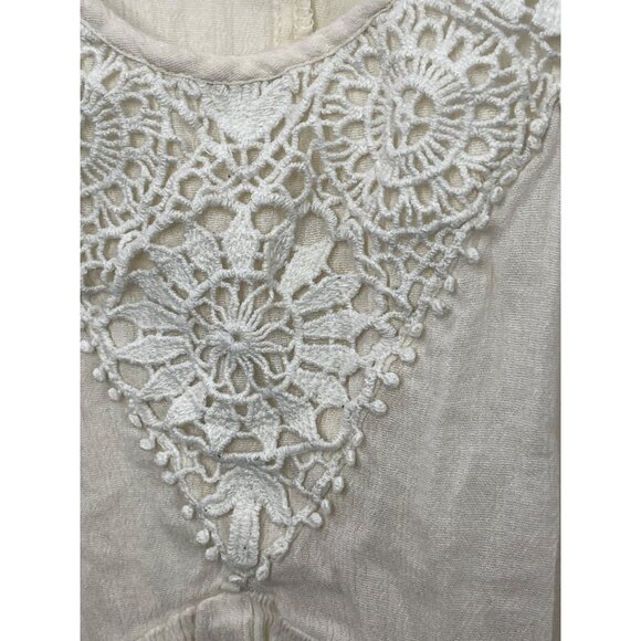 American Eagle XS Crochet Tank Top Cream Lace Boho Festival Summer - Picture 5 of 10